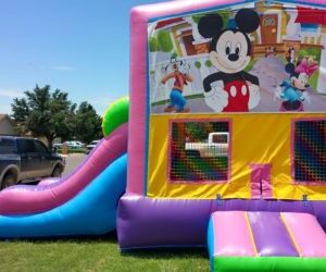 Mickey and Crew Medium Combo Bounce House Inflatable Jumper with Slide