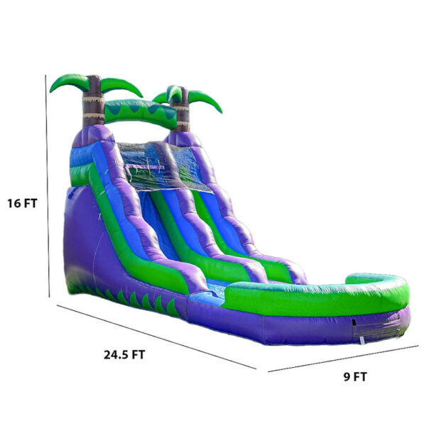 16' Purple Tropical Waterslide & Pool - Image 3